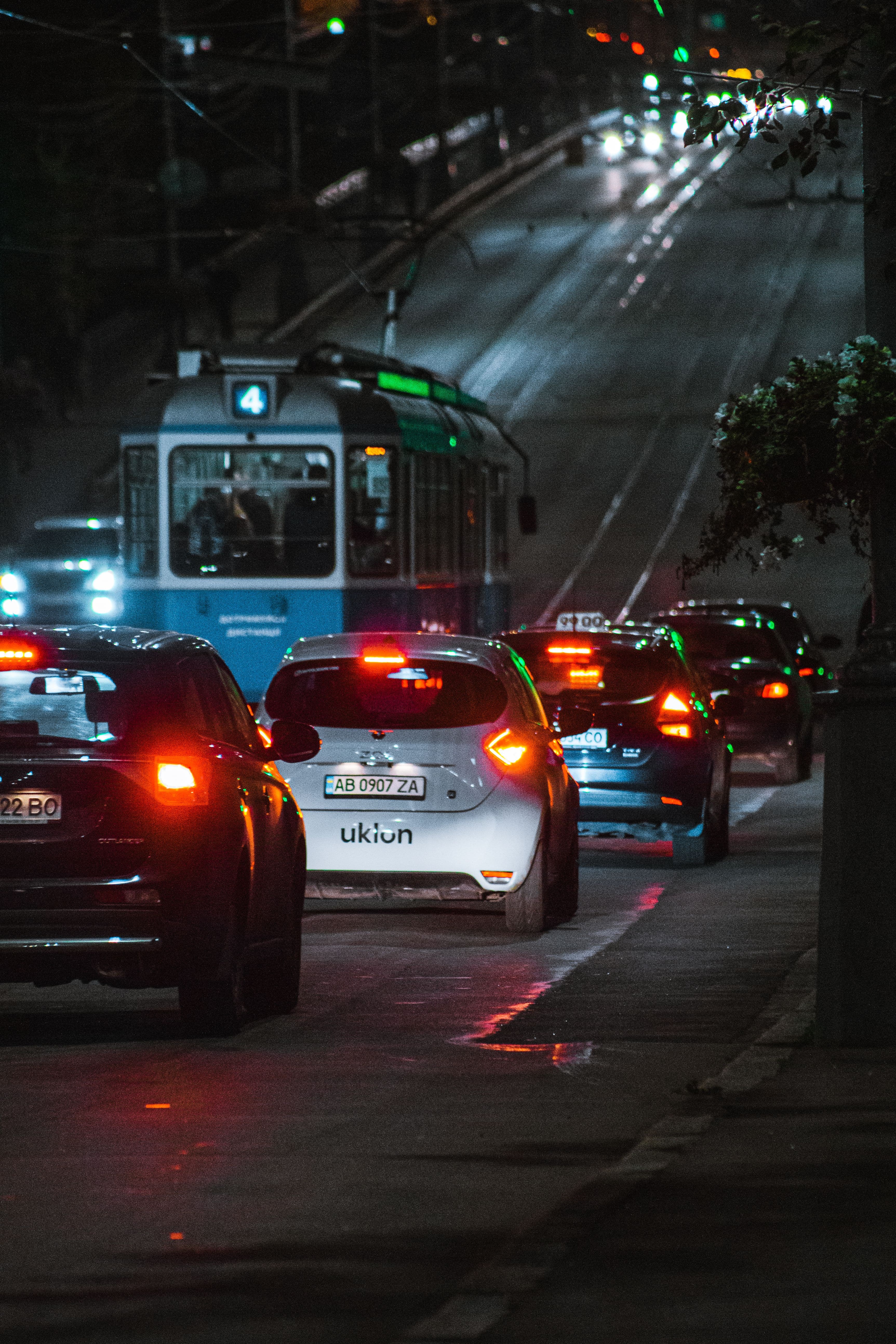 Car on a city street