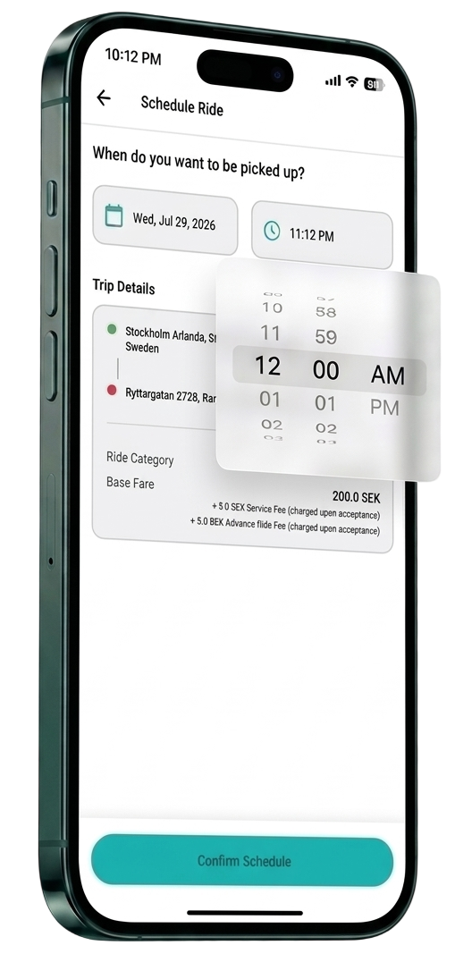 Schedule booking UI